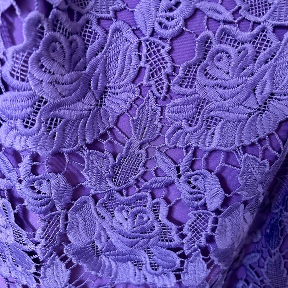 NWOT ! Ralph Lauren Purple Floral Lace Back Zip Lined - Picture 2 of 9